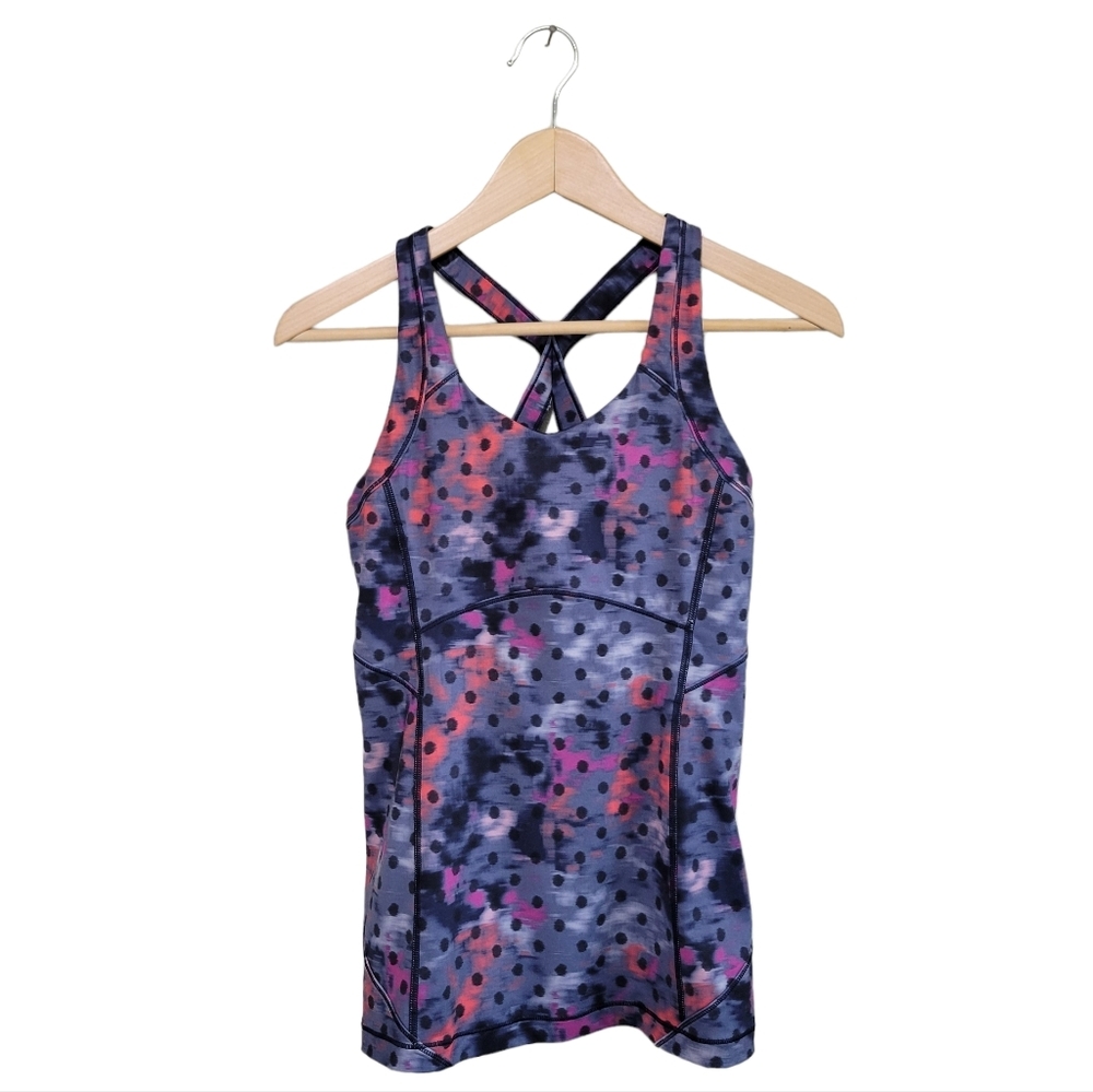 Lululemon Kanto Catch Me Tank in Windy Blooms Regal Plum Multi Black